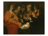 L'Adoration des bergers reproduction procédé giclée par Georges de La Tour