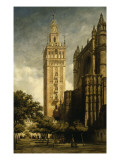 La Giralda de Seville reproduction procédé giclée par Adrien Dauzats