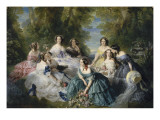 L'impératrice Eugénie entourée des dames d'honneur du palais Reproduction procédé giclée par Franz Xaver Winterhalter
