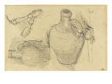 Etude de deux jarres et d'une pipe reproduction procédé giclée par Eugene Delacroix