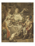 Tenture de l'Histoire d'Henri IV. Henri IV soupant chez le meunier Michaud. Lámina giclée por Francois Andre Vincent