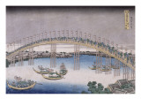 Le pont Tenma dans la province de Settsu reproduction procédé giclée par Katsushika Hokusai