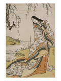 La poétesse Ono no Komachi Reproduction procédé giclée par Torii Kiyonaga