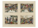 La fête de village, l'âne savant, les saltimbanques, les bohémiens, le marchand de complaintes Giclée-Druck