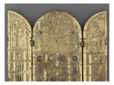 Triptych-Reliquary Visitation Crucifixion Evangelist reproduction procédé giclée
