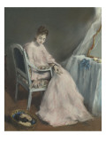 La matinée rose (dit aussi la nichée) reproduction procédé giclée par Eva Gonzales
