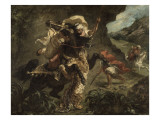 Chasse au tigre Giclee Print by Eugene Delacroix