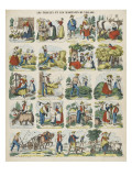 Les travaux et les habitants du village reproduction procédé giclée