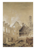 Les ruines de l'Hôtel Dieu en 1773 reproduction procédé giclée par Hubert Robert