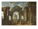La prédication d'un apôtre dans des ruines d'architecture Giclée-Druck von Giovanni Paolo Pannini