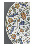 Tondino à décor floral reproduction procédé giclée