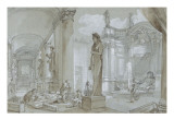 La Cour intérieure du musée du capitole à Rome Lámina giclée por Charles Joseph Natoire