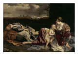 The Rest of the Holy Family on the Flight into Egypt Giclee Print by Orazio Gentileschi