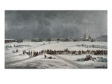 La Neva gelée devant la forteresse Giclee Print