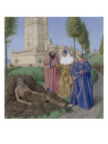 Le Livre d'Heures d'Etienne Chevalier : L'Office des morts, Job sur son fumier reproduction procédé giclée par Jean Fouquet