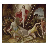La résurrection du Christ Reproduction procédé giclée par Antoine Caron