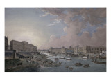 L'hôtel de la Monnaie et le Louvre, vus du pont Neuf reproduction procédé giclée par Pierre-Antoine Demachy