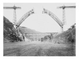 Le viaduc de Garabit en construction Giclee Print by Alphonse Terpereau