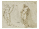 Trois hommes nus debout reproduction procédé giclée par Domenico Beccafumi