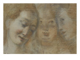 Trois études de têtes de femme Lámina giclée por Federico Barocci