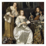 La leçon de chant Reproduction procédé giclée par Caspar Netscher