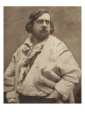 Théophile Gautier (1811-1872) à la blouse blanche, écrivain français Reproduction procédé giclée par Gaspard Félix Tournachon