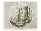 Le temple de Diane en ruine Lámina giclée