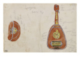 Deux études d'aoud arabe (luth arabe) reproduction procédé giclée par Eugene Delacroix
