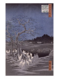 Les feux des renards à la veille de la Saint Sylvestre sous l'Arbre d'Ôji reproduction procédé giclée par Ando Hiroshige