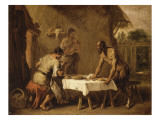 Le Satyre et le Paysan, Fable d'Esope Giclée-tryk af Sebastiano Ricci