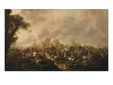 La défaite de Darius par Alexandre reproduction procédé giclée par François Louis Joseph Watteau