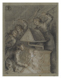 Les chantres brûlent le lutrin, illustration du lutrin de Boileau Lámina giclée por Charles de La Fosse Les chantres brûlent le lutrin, illustration du lutrin de Boileau Lámina giclée por Charles de La Fosse