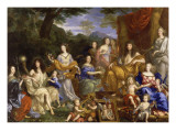 La Famille de Louis XIV en 1670 représentée en Travestis mythologiques Reproduction procédé giclée par Jean Nocret