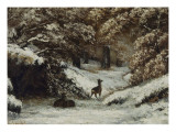 La remise des chevreuils en hiver Giclee Print by Gustave Courbet