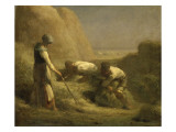 Les Botteleurs de foin reproduction procédé giclée par Jean-François Millet