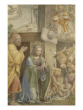 La Nativité de Jésus et l'annonce aux bergers Giclée-Druck von Bernardino Luini