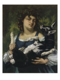 La villageoise au chevreau Giclee Print by Gustave Courbet