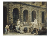 Le Dessinateur d'antiques devant la Petite galerie du Louvre reproduction procédé giclée par Hubert Robert