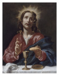 L'Institution de l'Eucharistie Giclée-tryk af Carlo Dolci