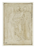 Trois hommes drapés, debout reproduction procédé giclée par Domenico Beccafumi