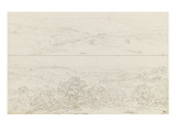 Deux paysages panoramiques reproduction procédé giclée par Pierre Henri de Valenciennes