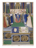 Le Livre d'Heures d'Etienne Chevalier : Les Suffrages des Saints, le sacre de saint Nicolas reproduction procédé giclée par Jean Fouquet