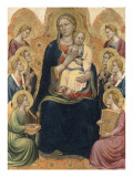 La Vierge et l'Enfant entourés de huit anges (centre de triptyque) Giclee Print by del Mazza Tommaso