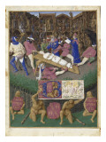 Le Livre d'Heures d'Etienne Chevalier : Les Suffrages des Saints, martyre de sainte Apolline reproduction procédé giclée par Jean Fouquet