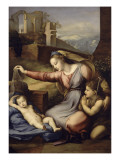 La Vierge au voile bleu reproduction procédé giclée par Raffaello Sanzio