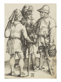 Les trois paysans Reproduction procédé giclée par Albrecht Dürer