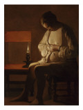 La Femme à la puce reproduction procédé giclée par Maurice Quentin de La Tour