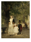 La promenade aux Tuileries Reproduction procédé giclée par Ludwig Knaus