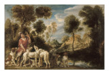 Le piqueur et ses chiens reproduction procédé giclée par Jacob Jordaens