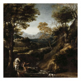 La vision de saint Eustache Giclée-Druck von Giovanni Battista Viola